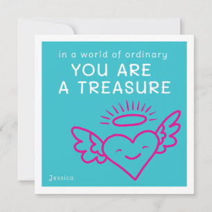 You Are a Treasure Tropical Blue Valentine Holiday Card