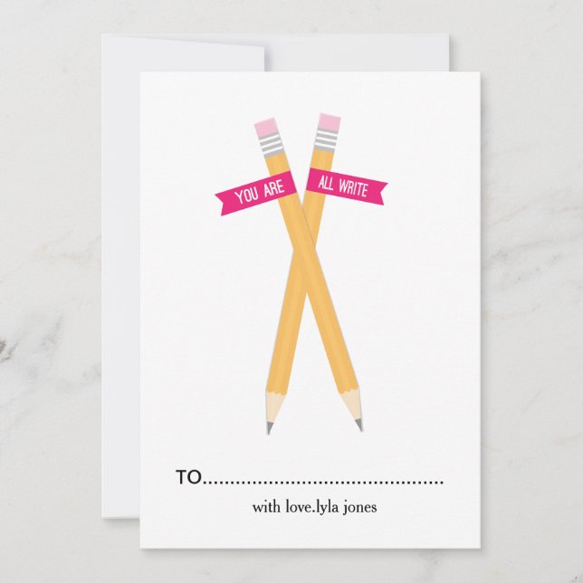 You are All Write Valentine day Card (Front)