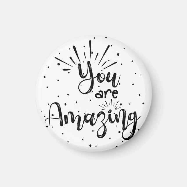 you are amazing hand lettered mental health card t magnet (Front)