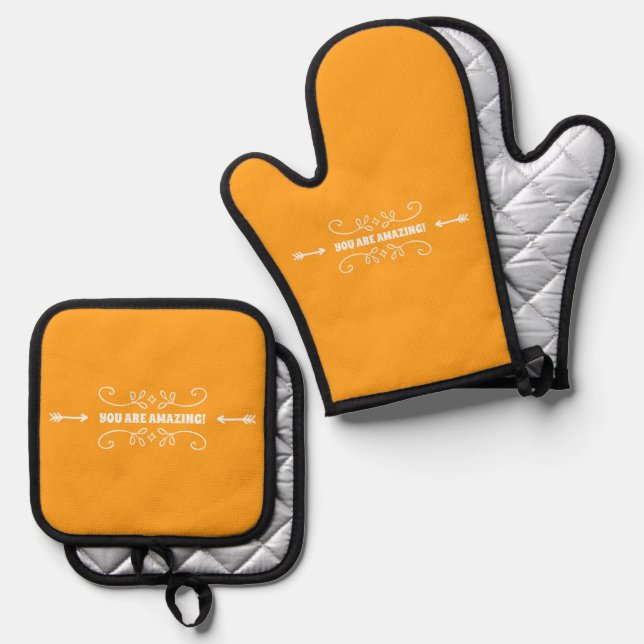 You Are Amazing Oven Mitt & Pot Holder Set (Front/Back)
