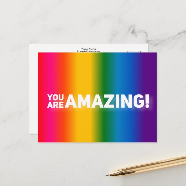 You Are Amazing!  postcard (Front/Back In Situ)