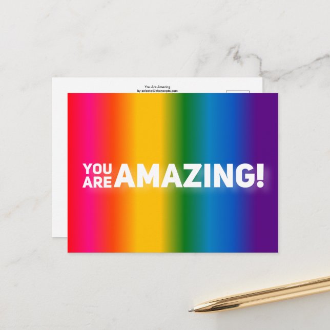 You Are Amazing!  postcard (Front/Back In Situ)