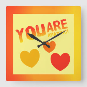 You Are Amazing Square Wall Clock