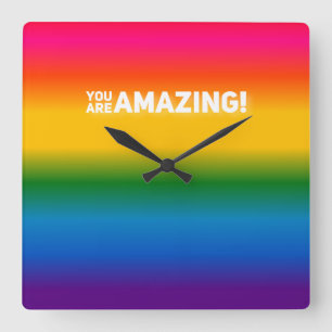 You Are Amazing! Square Wall Clock