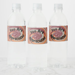 You Are Appreciated Groovy Swirl Colourful Employe Water Bottle Label