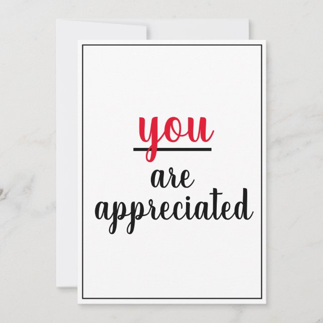  You Are Appreciated Kind Gesture Any Person Thank You Card (Front)