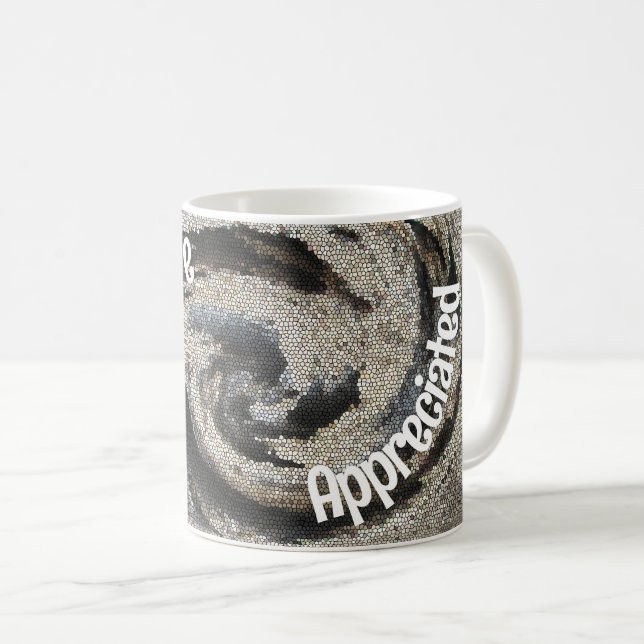 You Are Appreciated Rustic Brown Mosaic Employee Coffee Mug (Front Right)