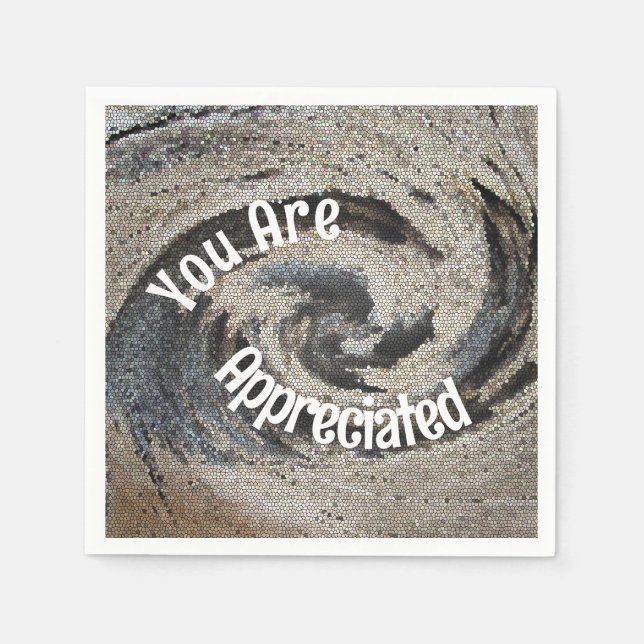 You Are Appreciated Rustic Brown Mosaic Employee Napkin (Front)