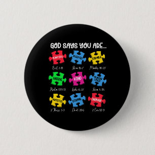 You Are Autism Awareness Puzzle Bible Verses Chris 6 Cm Round Badge