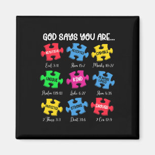 You Are Autism Awareness Puzzle Bible Verses Chris Magnet