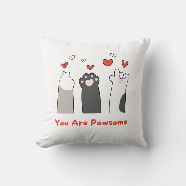 You are awesome | pawsome cushion (Front)