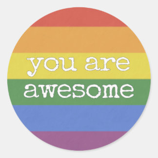 You Are Awesome Sticker rainbow