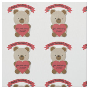 You are Beary Sweet Valentine's Day Bear Fabric