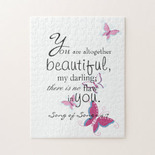You are beautiful Bible Scripture butterfly Jigsaw Puzzle