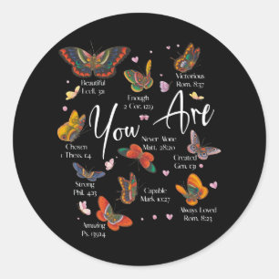 You Are Beautiful Bible Verse Religious Christian Classic Round Sticker