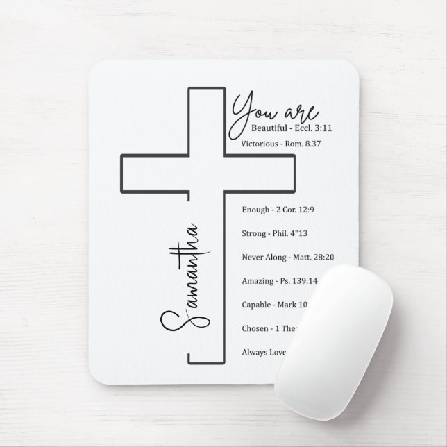 You are beautiful cross personalised mouse pad (With Mouse)