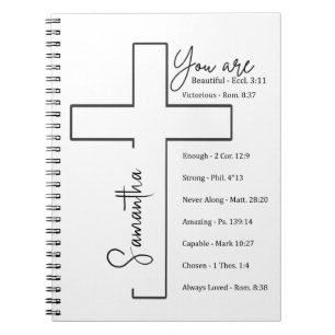 You are beautiful cross personalised notebook