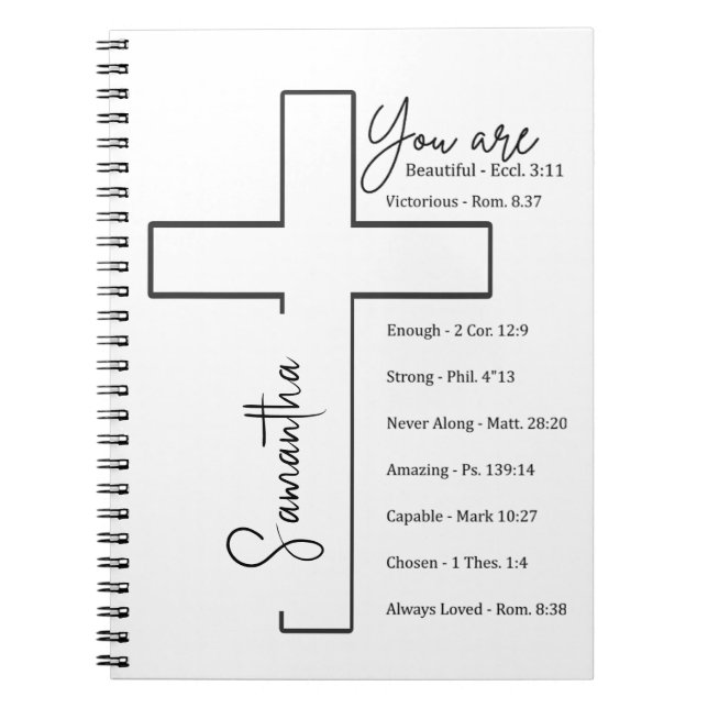 You are beautiful cross personalised notebook (Front)