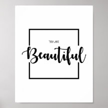 You Are Beautiful, Girl Quotes, wall decor