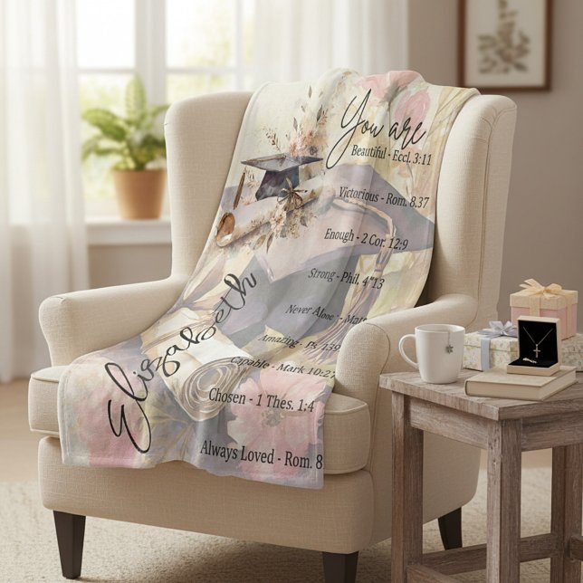 You are beautiful graduation personalised  fleece blanket (Creator Uploaded)