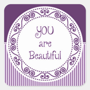 You are Beautiful Purple Stickers