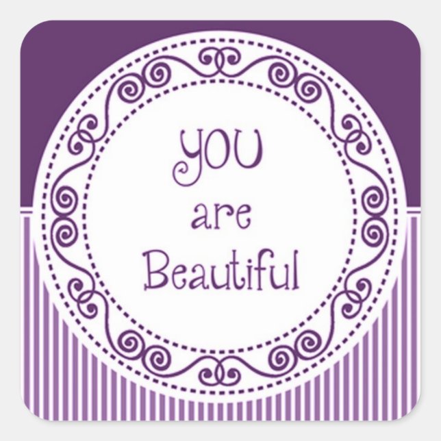 You are Beautiful Purple Stickers (Front)