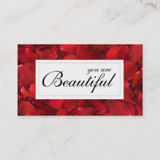 You are Beautiful Rose Petals Makeup Artist Business Card