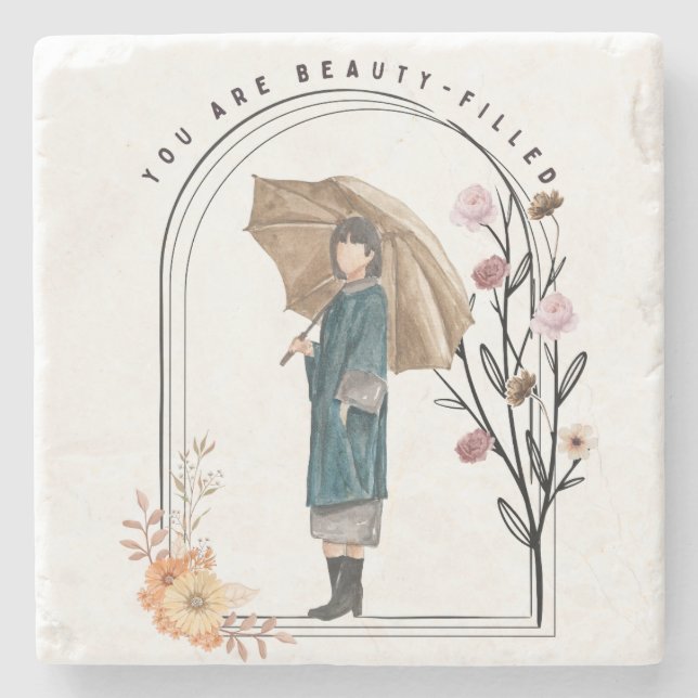 You Are Beauty-Filled Stone Coaster (Front)