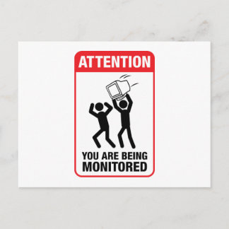 You Are Being Monitored - Office Humour Postcard