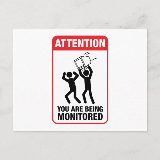 You Are Being Monitored - Office Humour Postcard (Front)