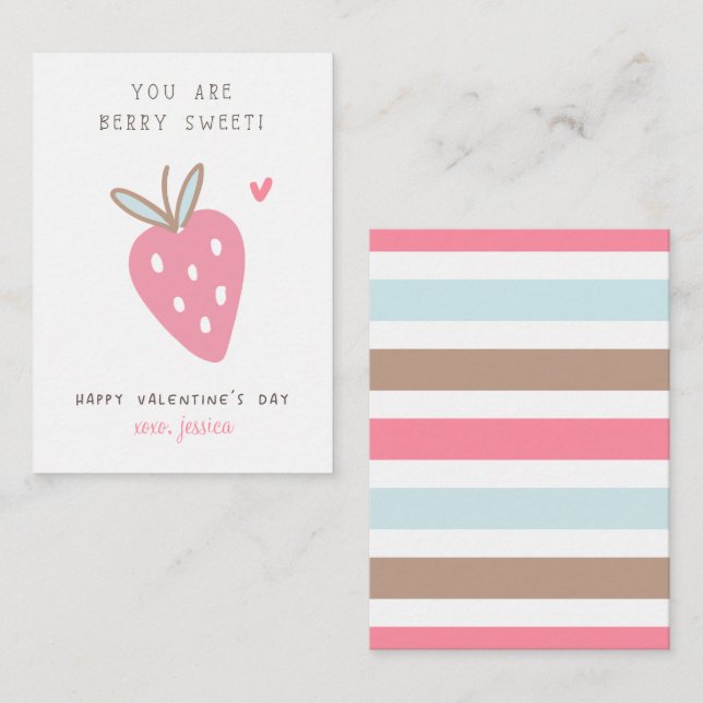 You are Berry Sweet Kids Classroom Valentine's Day Card (Front/Back)