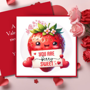 You Are Berry Sweet Valentine's Day Pun Custom Holiday Card