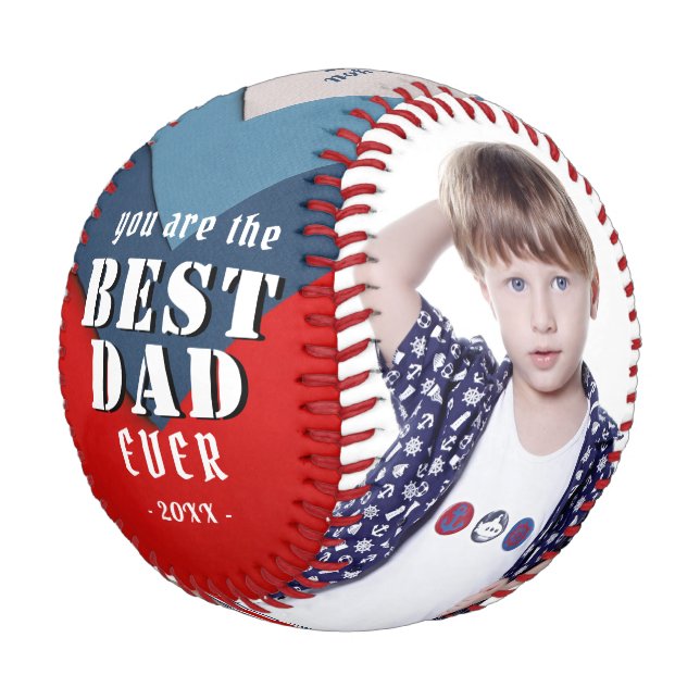You are Best Dad 2 Photo Collage Father`s Day  Baseball (Angled)