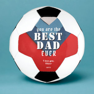 You are Best Dad Red Blue Pattern Father`s Day Soccer Ball