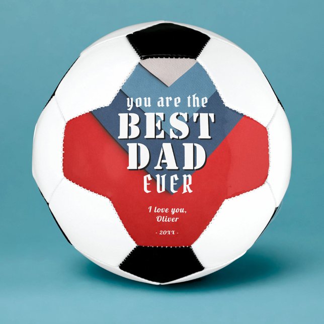 You are Best Dad Red Blue Pattern Father`s Day Soccer Ball (Creator Uploaded)