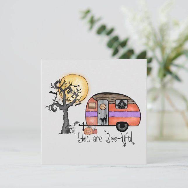 You Are Boo-tiful – Camper Van with Spooky Tree (Standing Front)