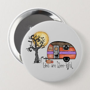 You Are Boo-tiful – Camper Van with Spooky Tree 10 Cm Round Badge