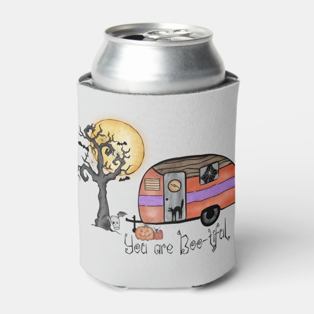 You Are Boo-tiful – Camper Van with Spooky Tree Can Cooler (Can Front)