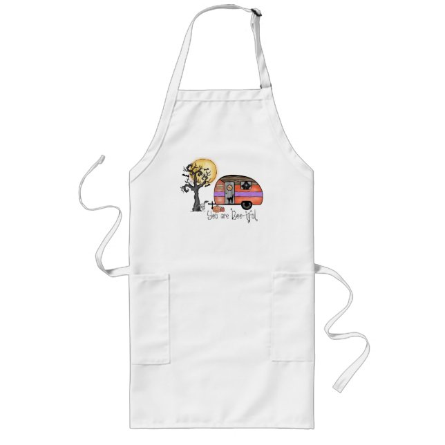 You Are Boo-tiful – Camper Van with Spooky Tree Long Apron (Front)