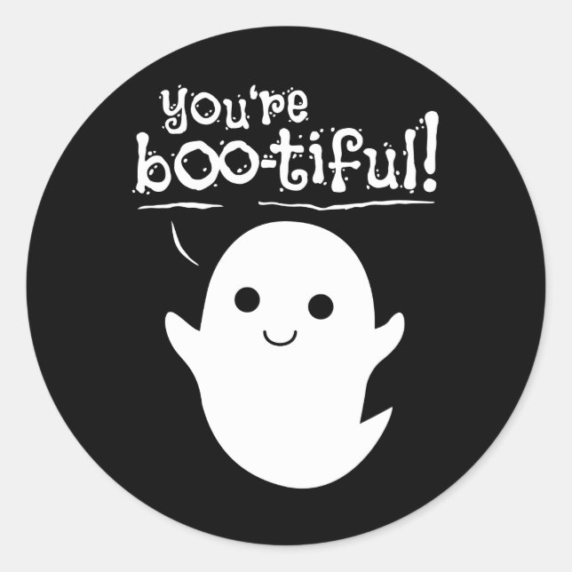 You are bootiful ghost classic round sticker (Front)