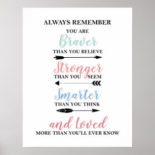 You are Braver print poster for child's room