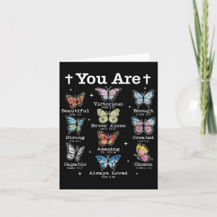 You Are Butterfly Beautiful Bible Verse Christian Card