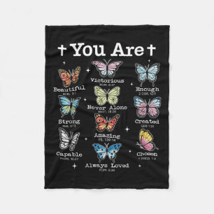 You Are Butterfly Beautiful Bible Verse Christian Fleece Blanket
