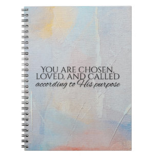 You are chosen christian typography Bible verse Notebook