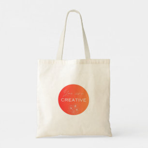 "You Are Creative" Red-Orange Confidence-Boosting Tote Bag