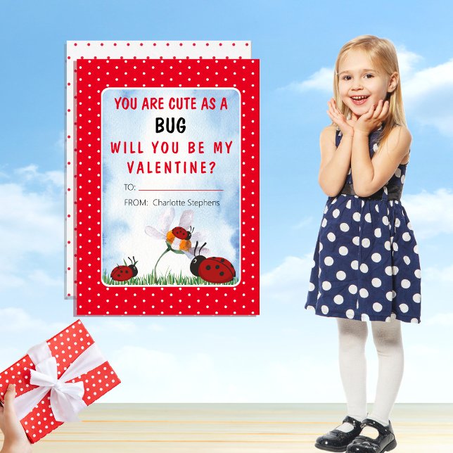 You Are Cute As A Bug Valentine's Day Classroom Card (Creator Uploaded)