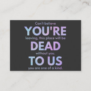 You Are Dead to Us! - R.I.P. Traitor!: Coworker Business Card
