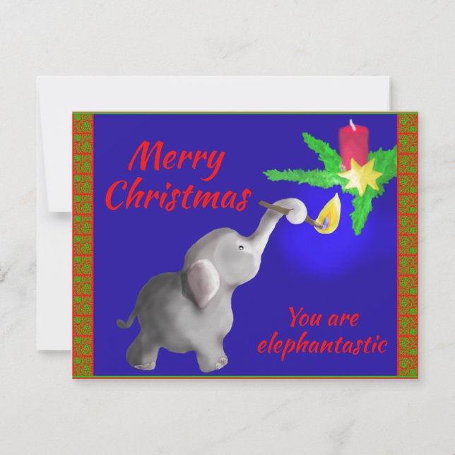 You are elephant-astic Sweet Modern Christmas Card (Front)