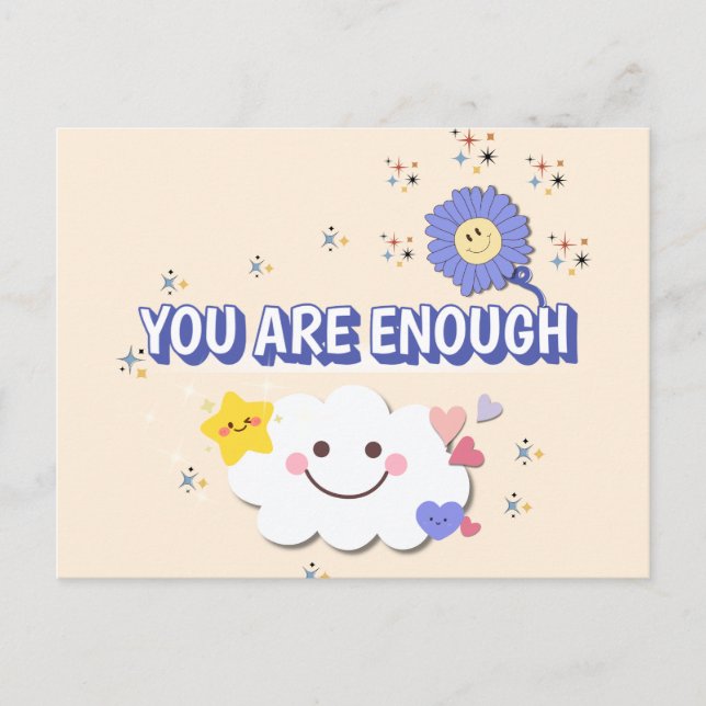 You Are Enough – Cheerful Greeting Card (Front)
