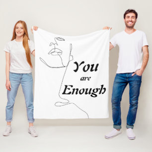 "You Are Enough " Cool Motivational Fleece Blanket